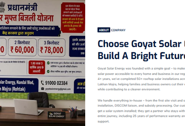 Goyat Solar Energy website screenshot 3