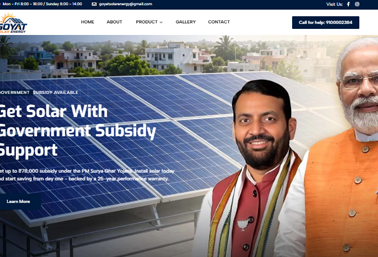 Goyat Solar Energy website screenshot 1